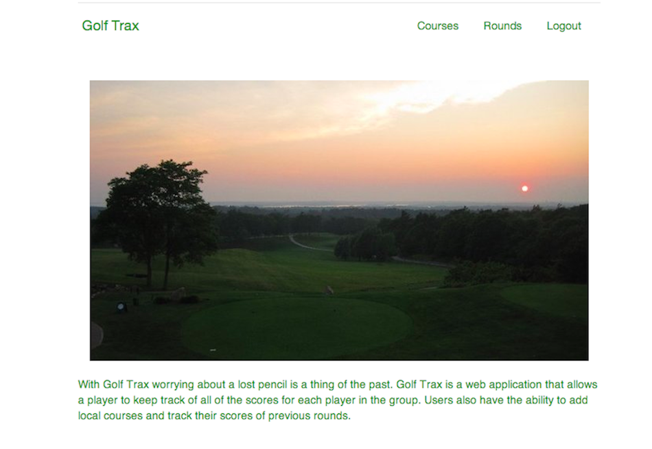 Golf Trax Application